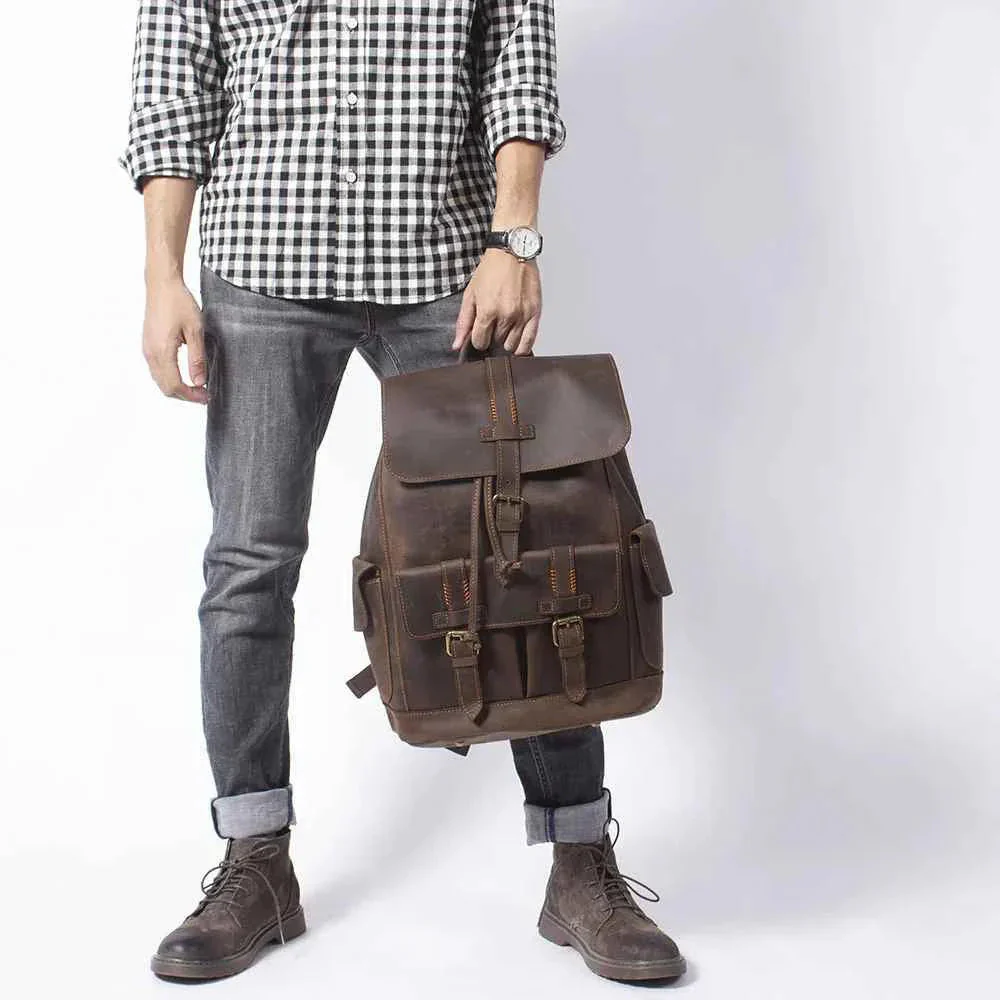 Heren Rugzak Vintage Stijl met Gespriem - Image 4