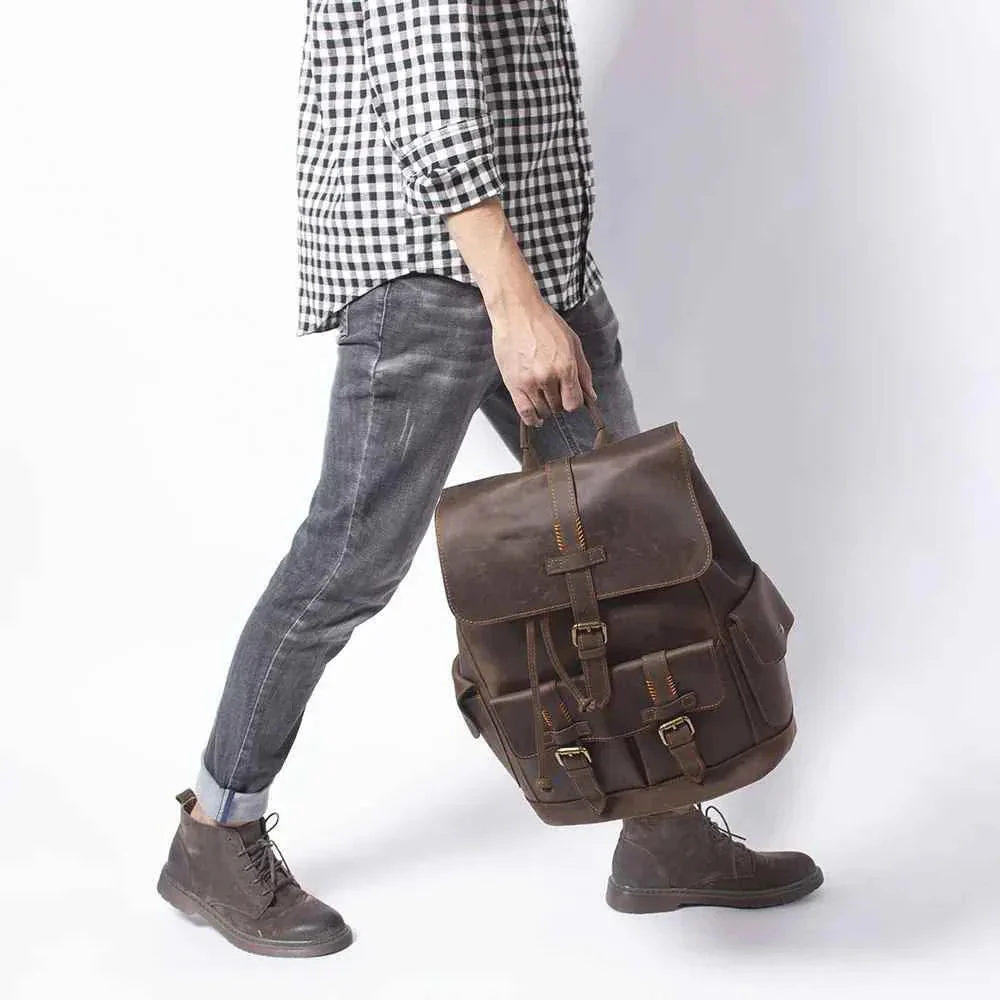 Heren Rugzak Vintage Stijl met Gespriem - Image 5