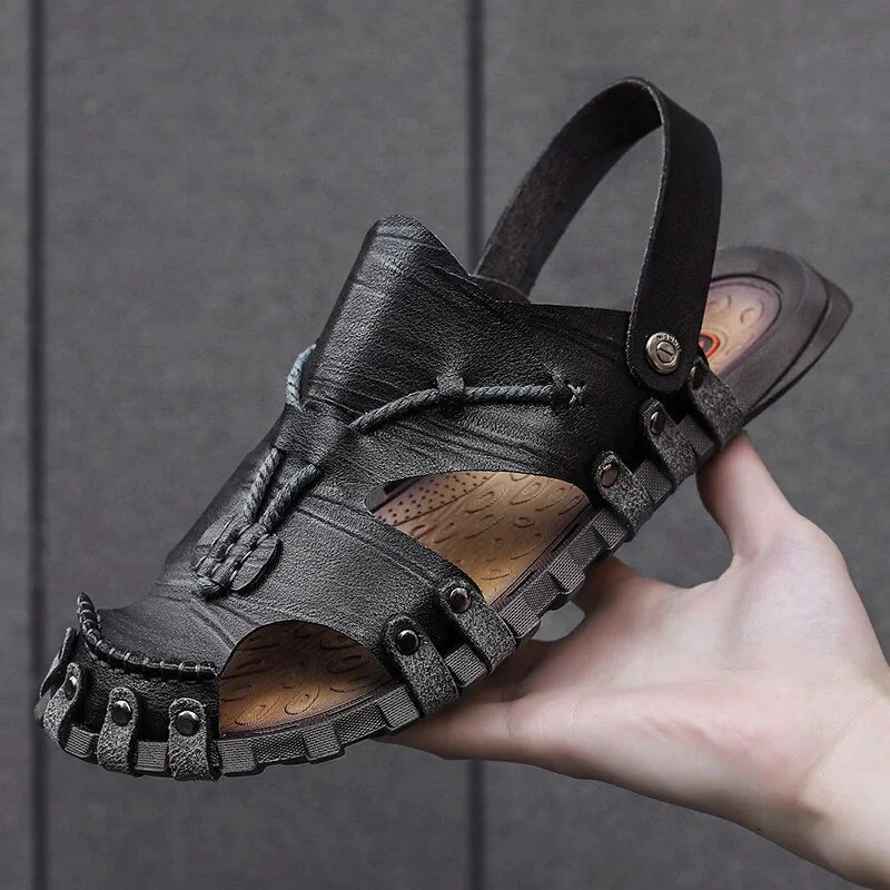 Heren Sandalen Echt Leer Tribaal Ontwerp met Comfortabele Inlegzool - Image 4