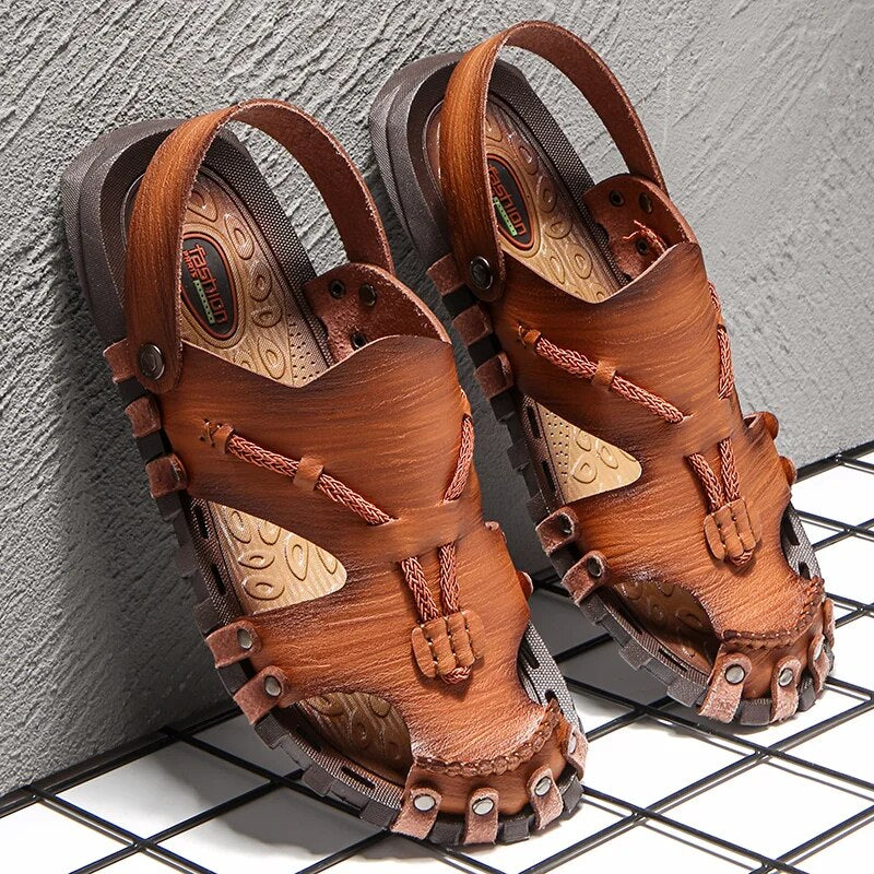 Heren Sandalen Echt Leer Tribaal Ontwerp met Comfortabele Inlegzool - Image 5