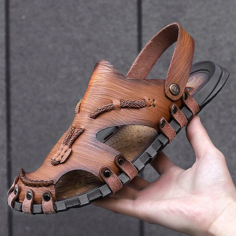 Heren Sandalen Echt Leer Tribaal Ontwerp met Comfortabele Inlegzool - Image 6