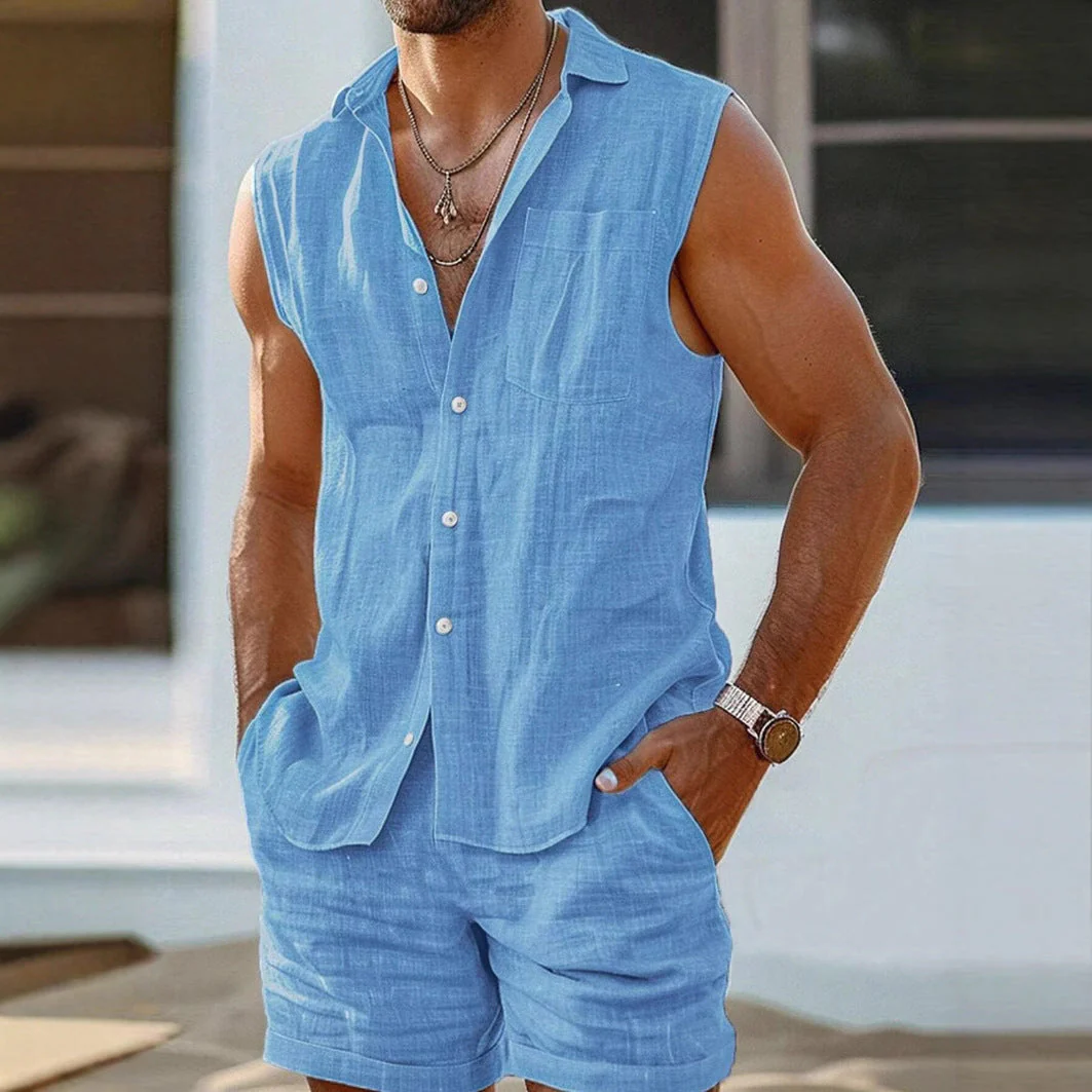 Heren Shirt en Shorts Set Casual - Image 3