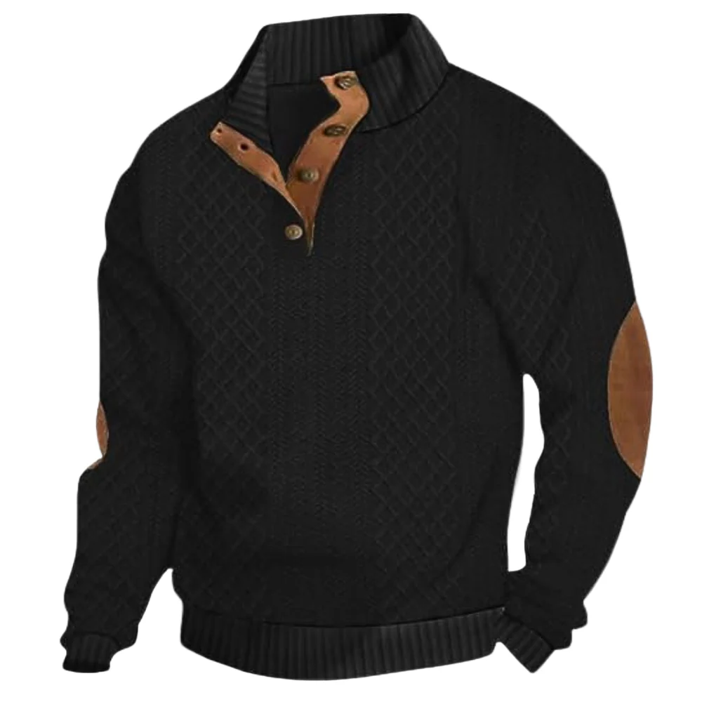 Heren Sweater met Kraveknappers - Trendy en Comfortabel