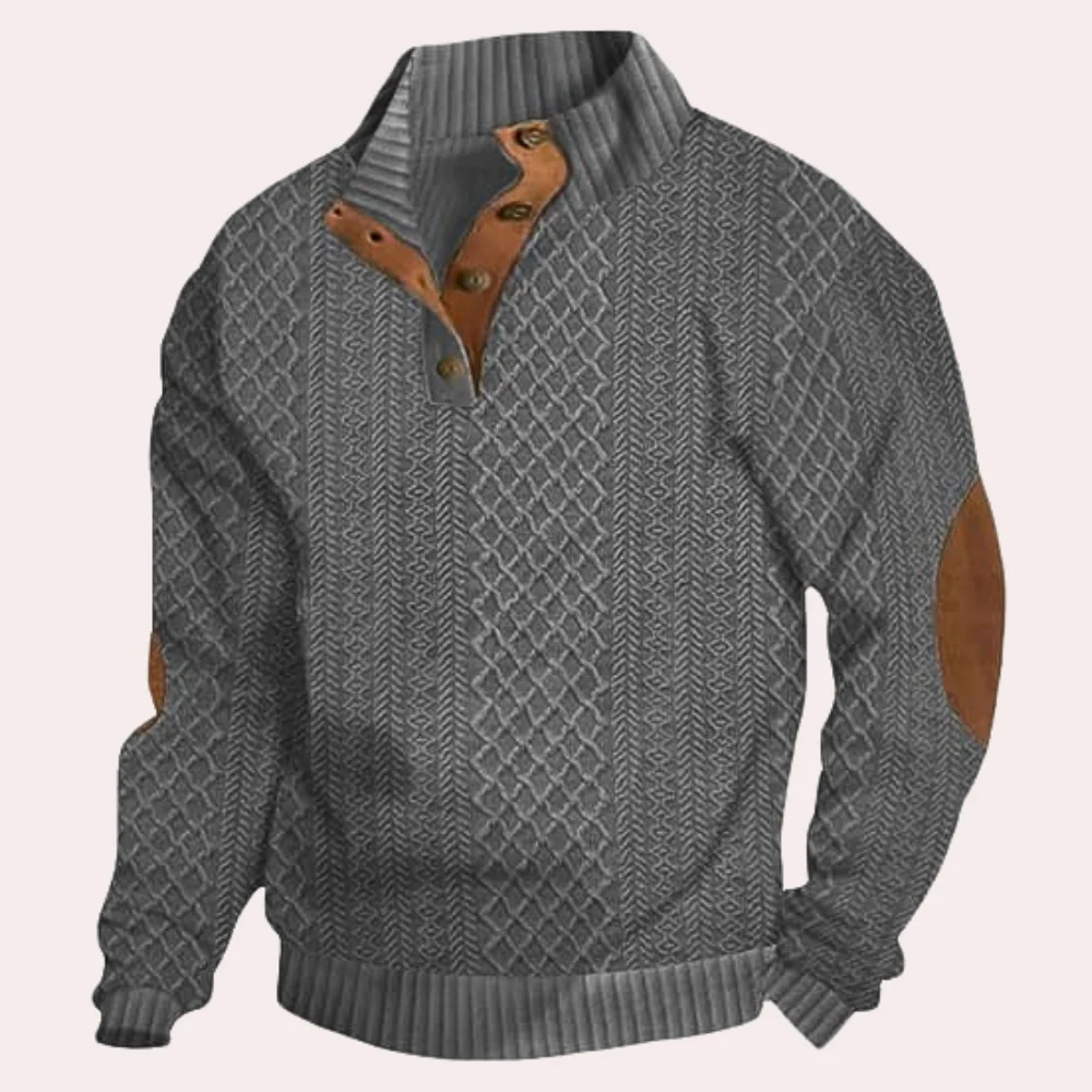 Heren Sweater met Kraveknappers - Trendy en Comfortabel - Image 2