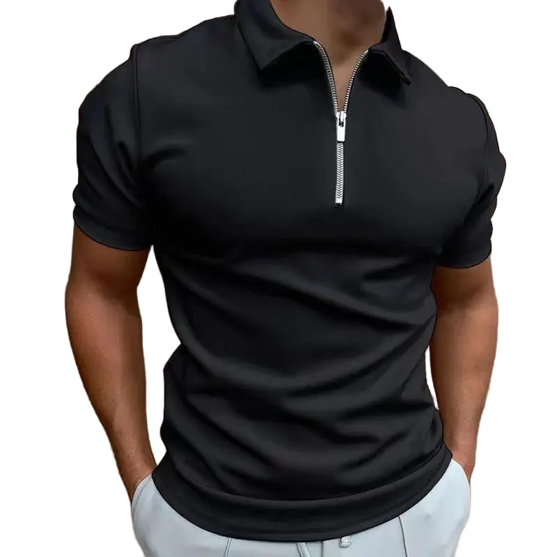 Heren T-shirt Korte Mouwen Halve Rits Casual Sportstijl