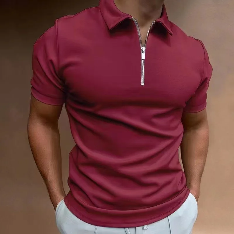 Heren T-shirt Korte Mouwen Halve Rits Casual Sportstijl - Image 7
