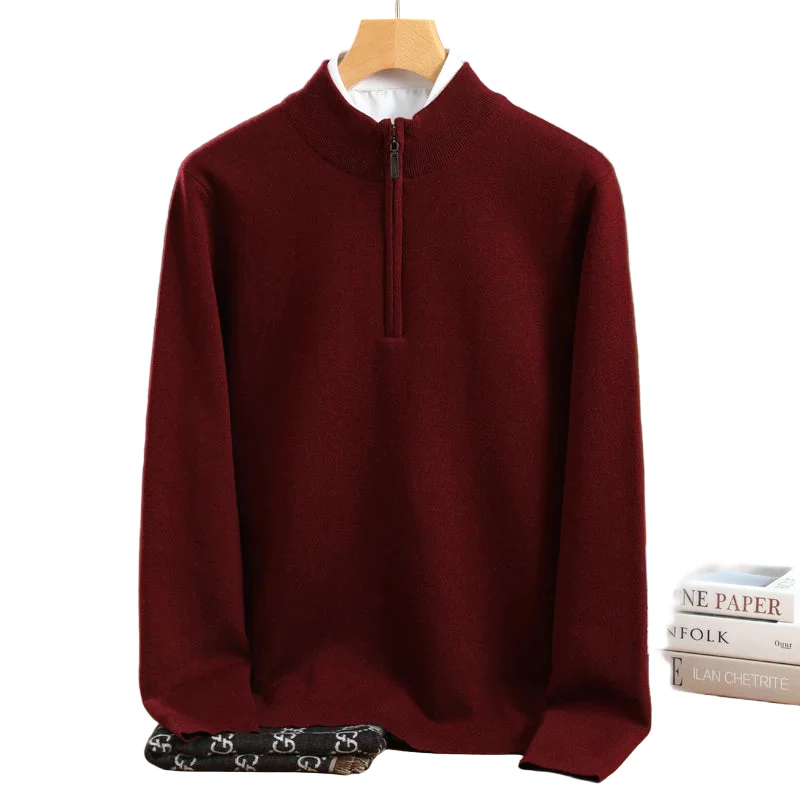 Heren Trui Casual Halflange Kraag Merino Wol