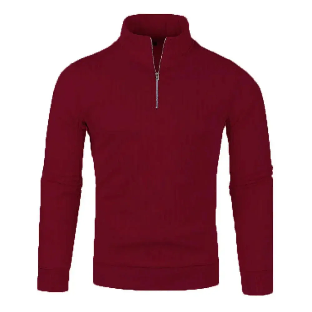 Heren Trui met Halve Blixtluiting Casual en Trendy - Image 2