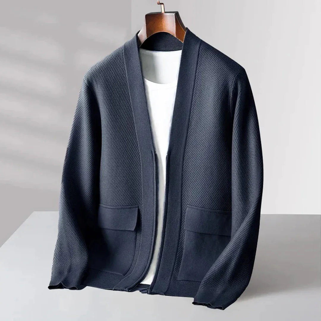 Heren Vest Gebreid Casual Stijl Met V-Hals en Voorzakken - Image 10