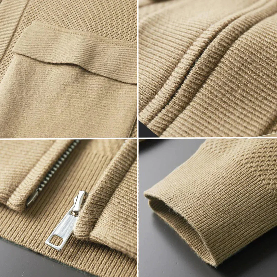 Heren Vest Gebreid Casual Stijl Met V-Hals en Voorzakken - Image 4