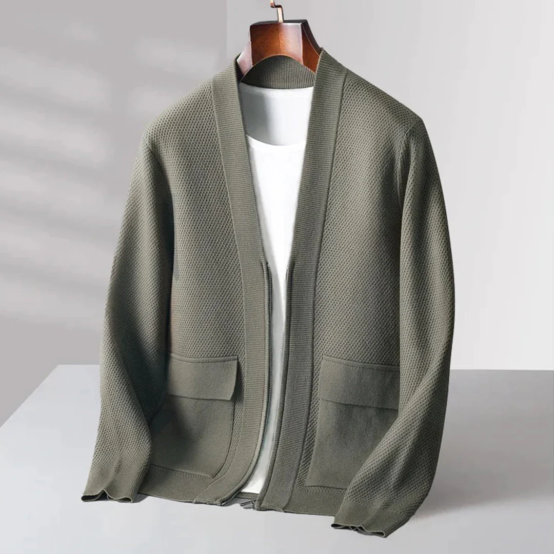 Heren Vest Gebreid Casual Stijl Met V-Hals en Voorzakken - Image 8