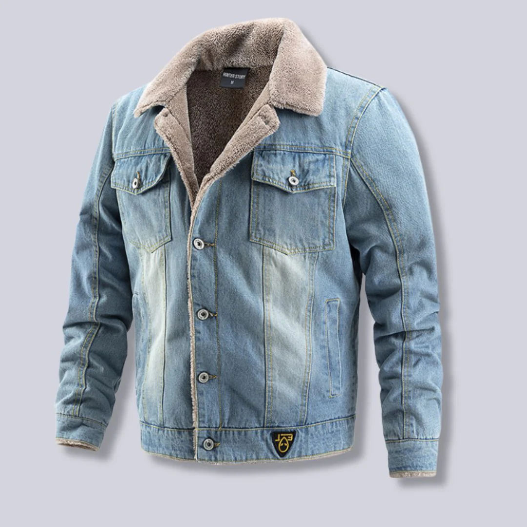 Heren Winterjas Casual Denim Met Gewatteerde Binnenvoering - Image 2