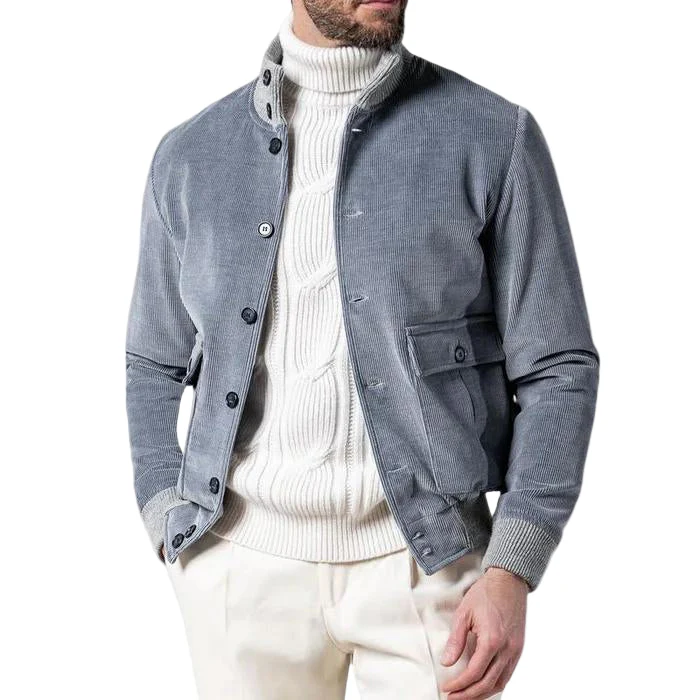 Heren Winterjas Casual Met Rib Fluwelen Look