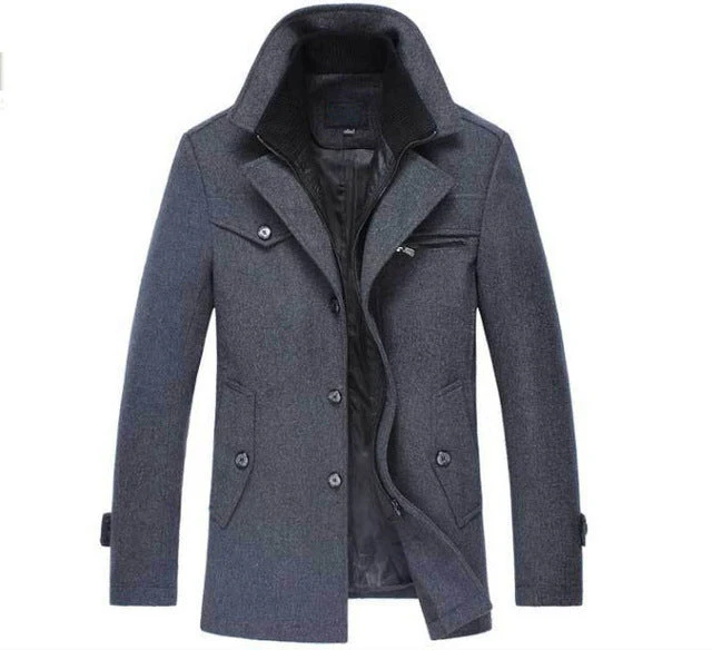 Heren Winterjas in Wol met Klassieke Stijl - Image 3