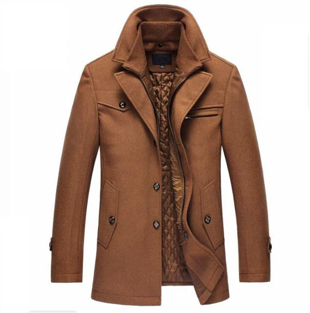 Heren Winterjas in Wol met Klassieke Stijl - Image 4