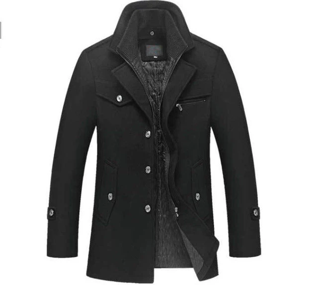 Heren Winterjas in Wol met Klassieke Stijl - Image 5