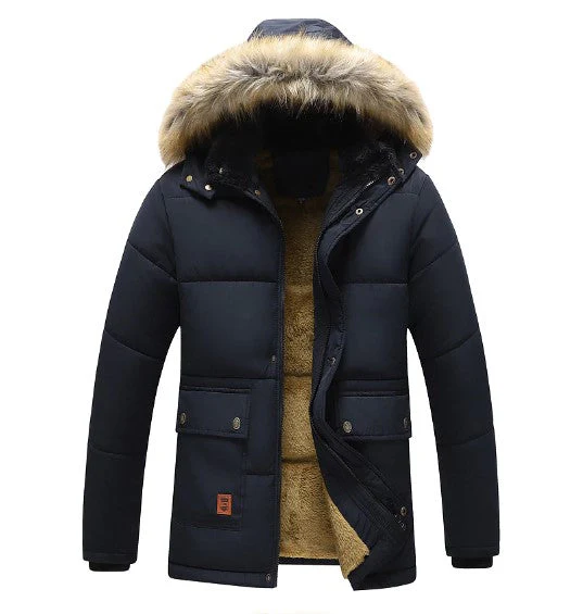 Heren Winterparka Met Afneembare Kapuze en Modern Design - Image 4