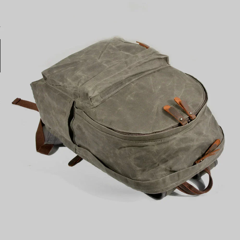 Herenrugzak Waterdicht Canvas Vintage Stijl - Image 6