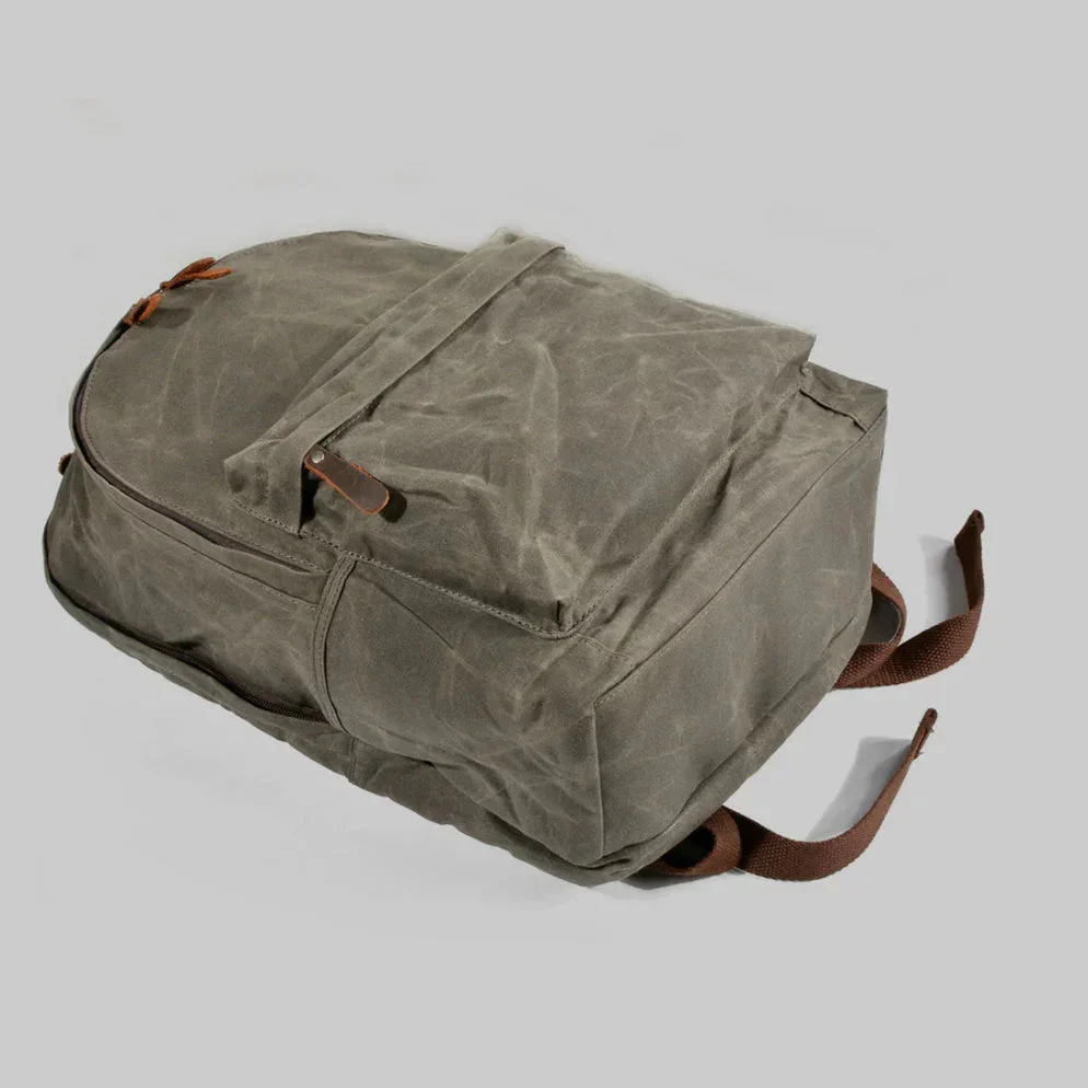 Herenrugzak Waterdicht Canvas Vintage Stijl - Image 7