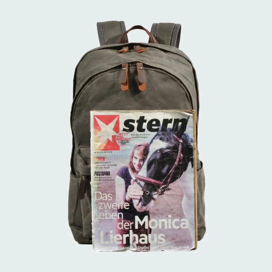 Herenrugzak Waterdicht Canvas Vintage Stijl - Image 9