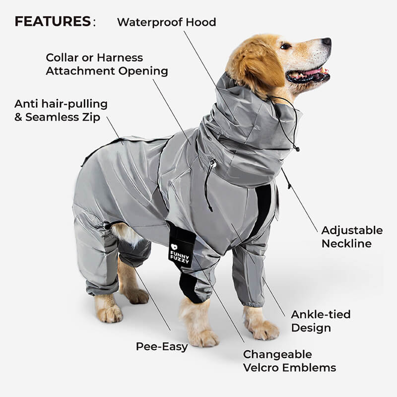 Honden Regenjas Reflecterend Waterdicht met Harnasopening - Image 4