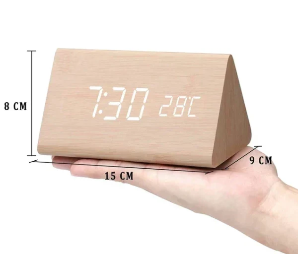 Houten LED Klok met Stemactivering