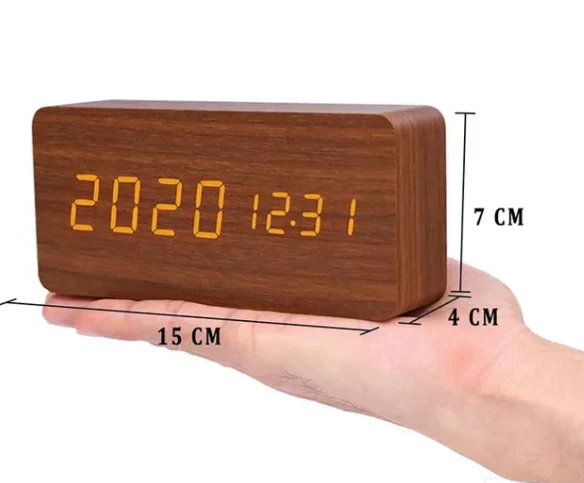 Houten LED Klok met Stemactivering - Image 10