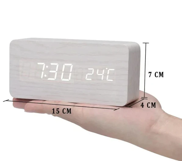 Houten LED Klok met Stemactivering - Image 12