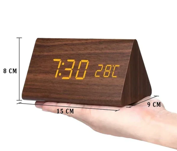 Houten LED Klok met Stemactivering - Image 7