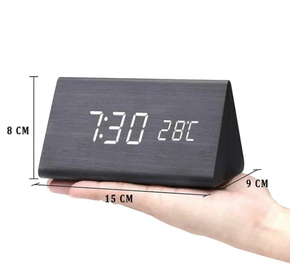 Houten LED Klok met Stemactivering - Image 8
