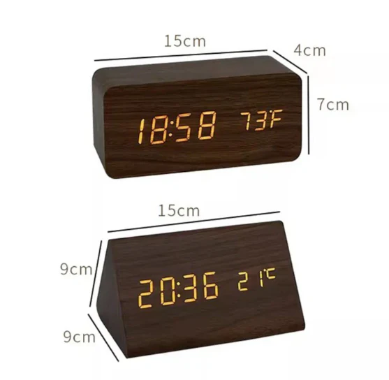 Houten LED Klok met Stemactivering - Image 9