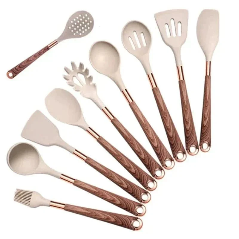 Keukenaccessoires Set van 10 Stukken met Houten Handgrepen - Image 6