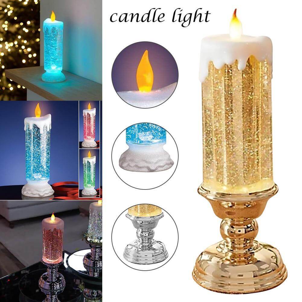 Kleur veranderende LED Water Kaars met Glitter - Image 11