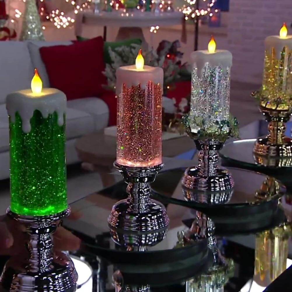 Kleur veranderende LED Water Kaars met Glitter - Image 3