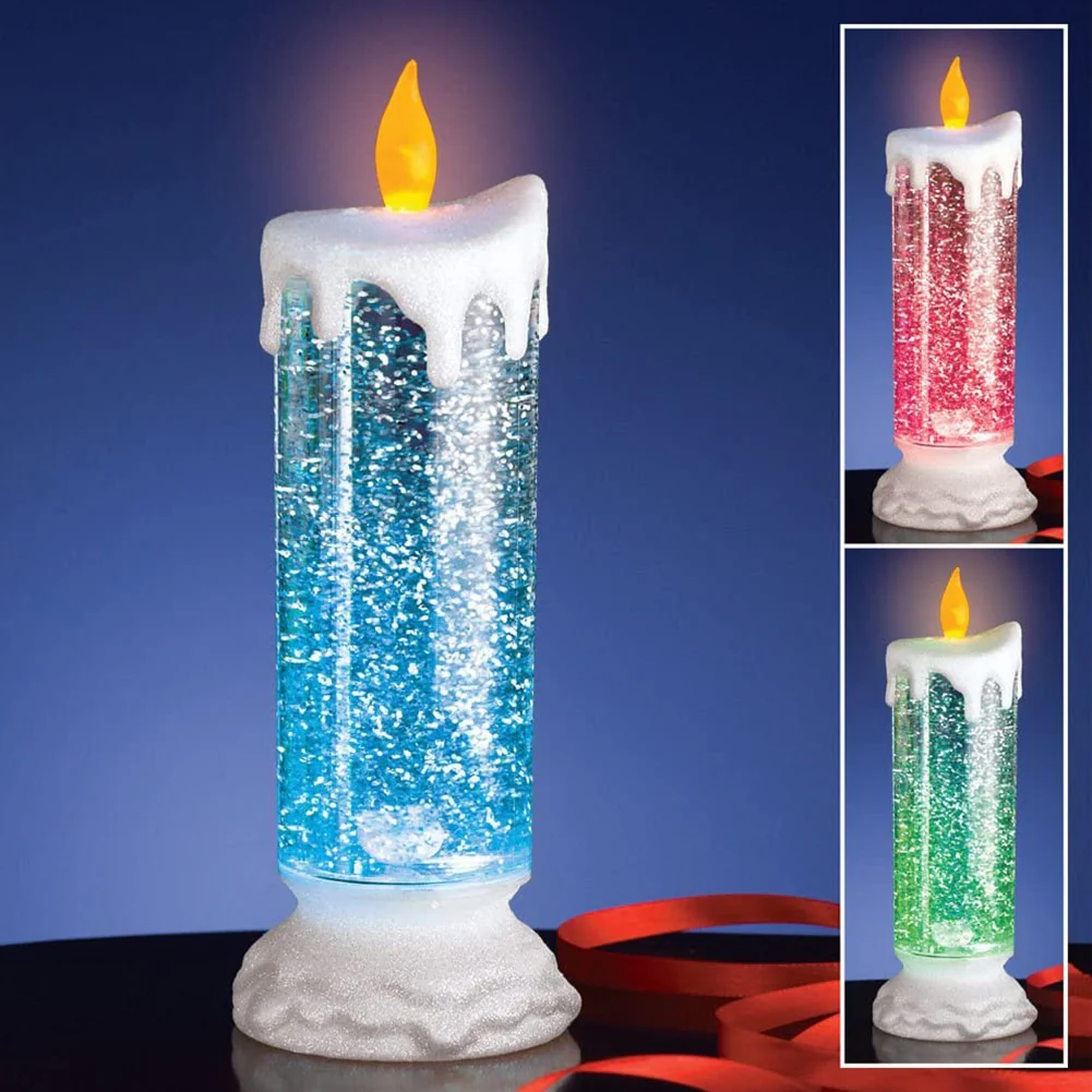 Kleur veranderende LED Water Kaars met Glitter - Image 4