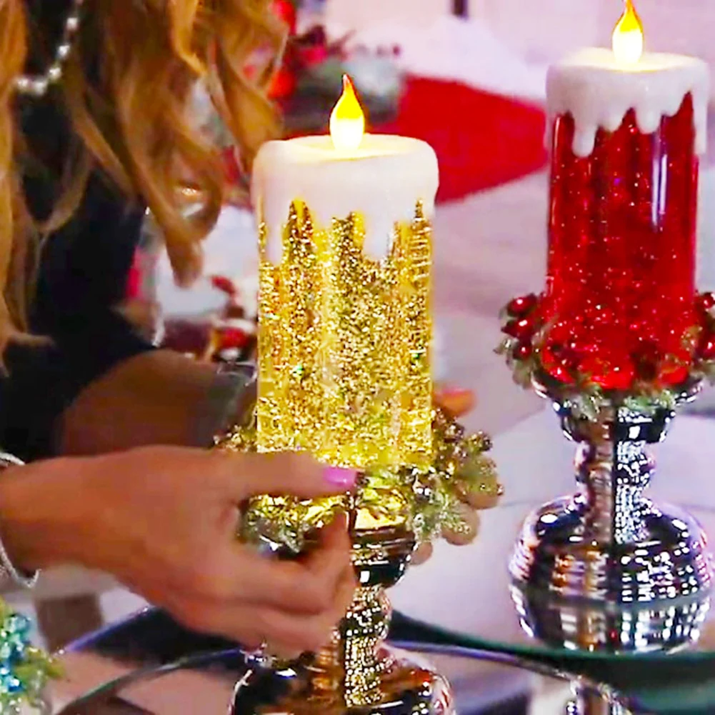 Kleur veranderende LED Water Kaars met Glitter - Image 5