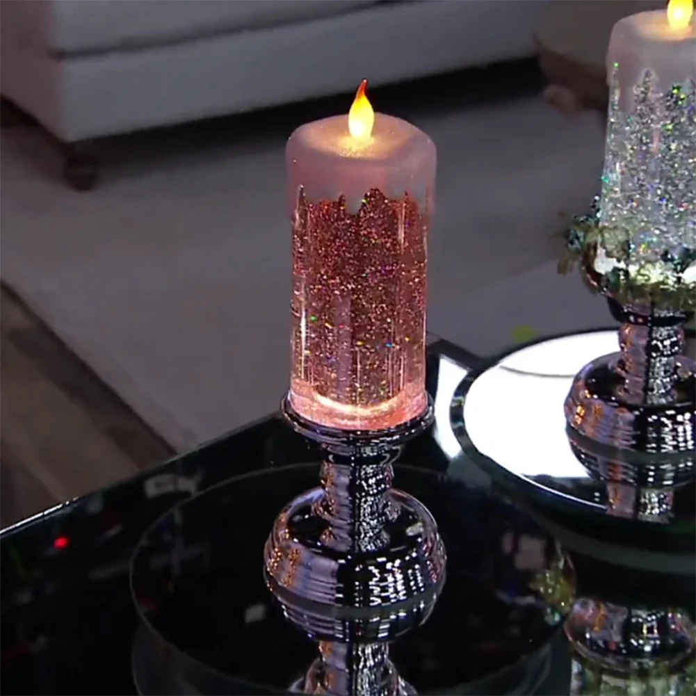 Kleur veranderende LED Water Kaars met Glitter - Image 6