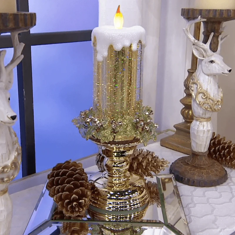 Kleur veranderende LED Water Kaars met Glitter - Image 7