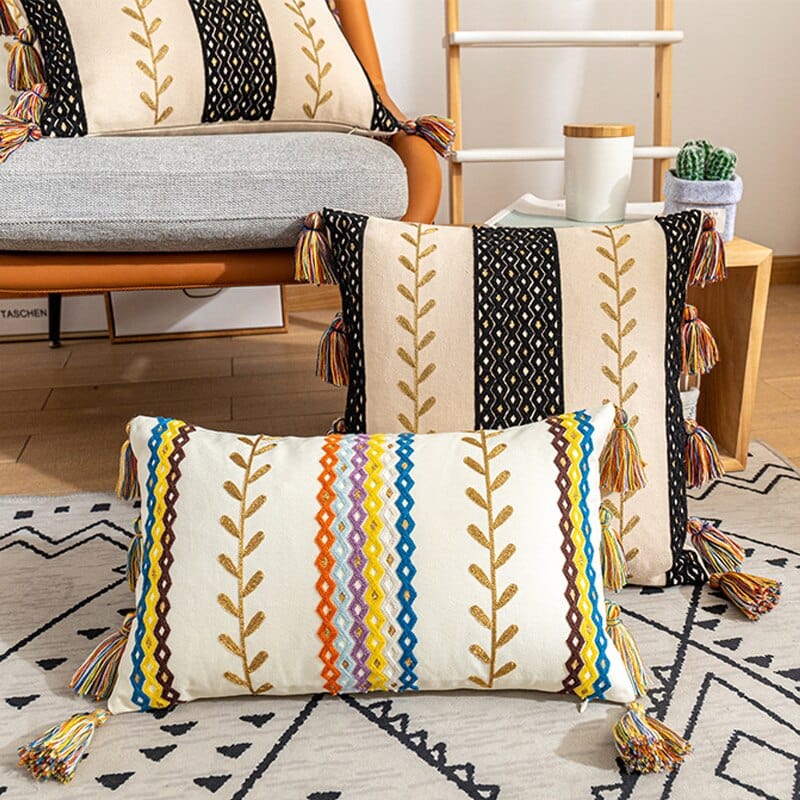 Kussensloop 40x60 Boho-Textuur met Franjes voor Decoratieve Interieurs - Image 3