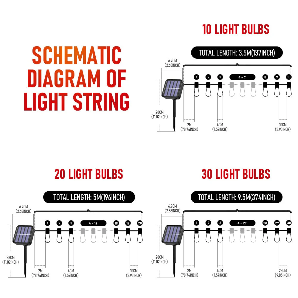 LED Buiten String Lights Op Zonne-energie - Image 14