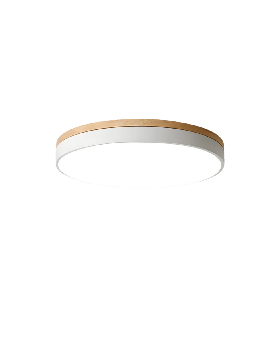LED Plafondlamp met Natuurlijke Houtnerf en Groen Accent - Image 11