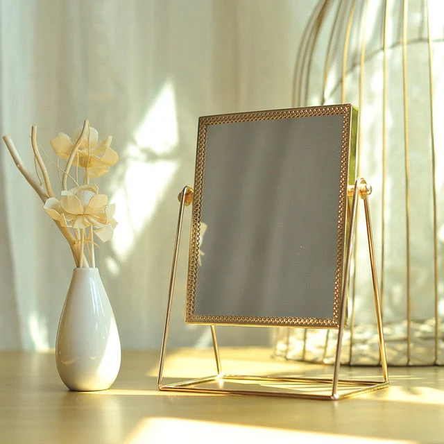 Make-up Spiegel Gouden Design met Dubbele Vergroting - Image 4
