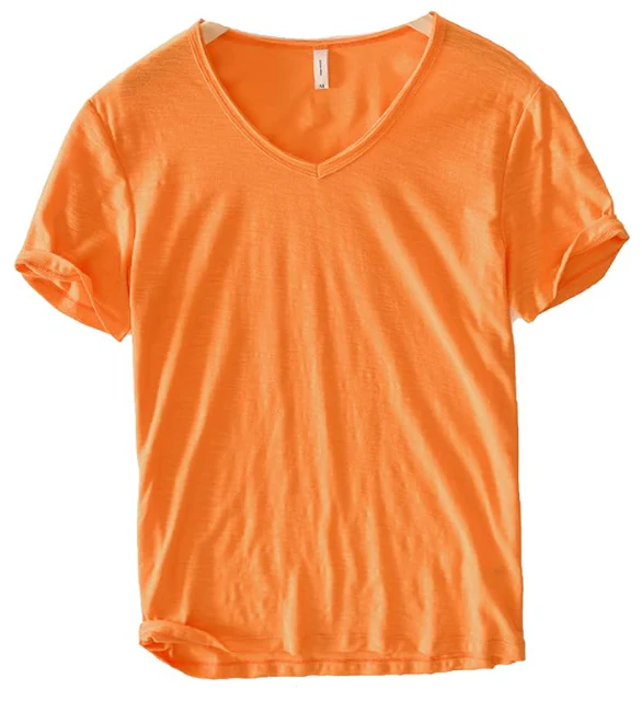 Mannen V-hals Linnen Katoenen Shirt - Image 7