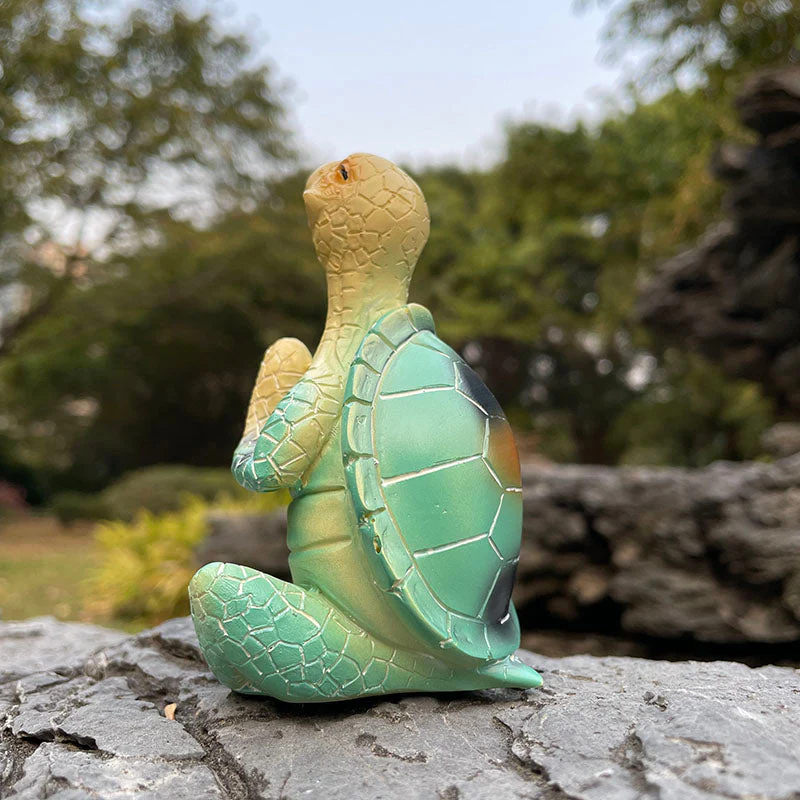Meditatieve Tuinbeeld Zeeschildpad in Yogahouding voor Rust en Inspiratie - Image 5