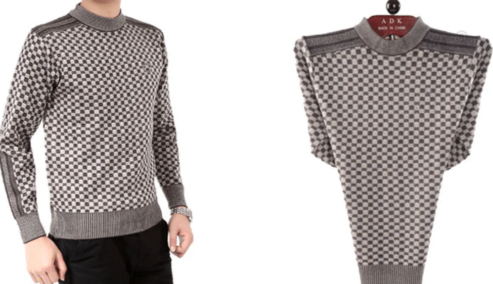 Men's Gebreide Plaid Truien - Image 10