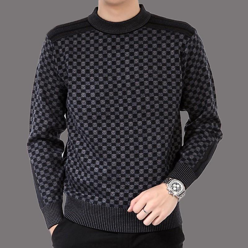 Men's Gebreide Plaid Truien - Image 2