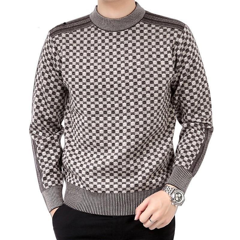 Men's Gebreide Plaid Truien - Image 5