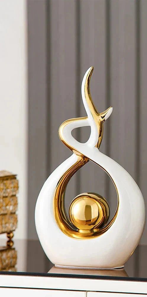 Moderne Abstracte Sculptuur Met Gouden Accenten Voor Interieurdecoratie - Image 10