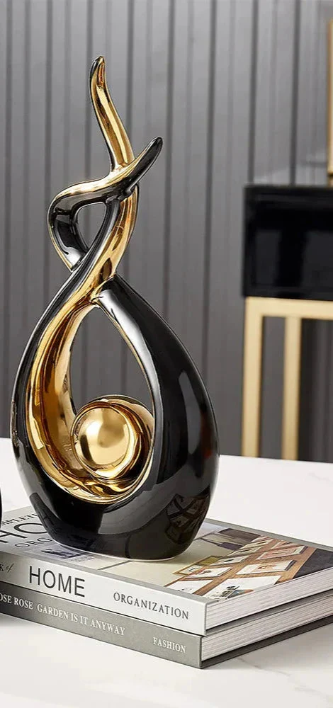 Moderne Abstracte Sculptuur Met Gouden Accenten Voor Interieurdecoratie - Image 11