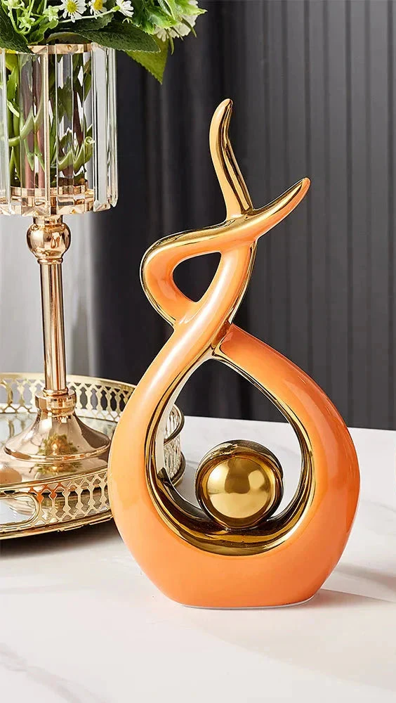 Moderne Abstracte Sculptuur Met Gouden Accenten Voor Interieurdecoratie - Image 13